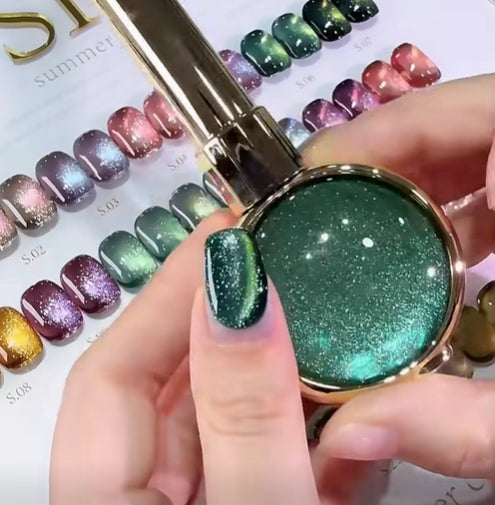 SR Summer Girl Super Classic 24 Colors Glitter Star Cat Eye Nail Gel Set -02 | UV Gel for Salon Wholesale