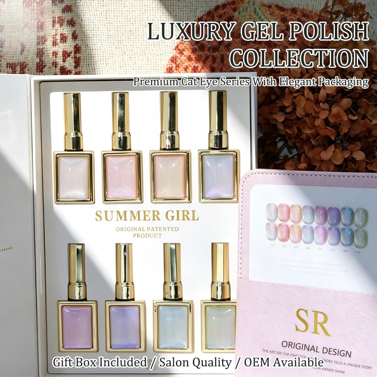 SR Hot Sale New 8 Colors Moonlight Cat Eye Nail Gel Set High Quality Long-Lasting Non-toxic Uv Gel for Salon Wholesale
